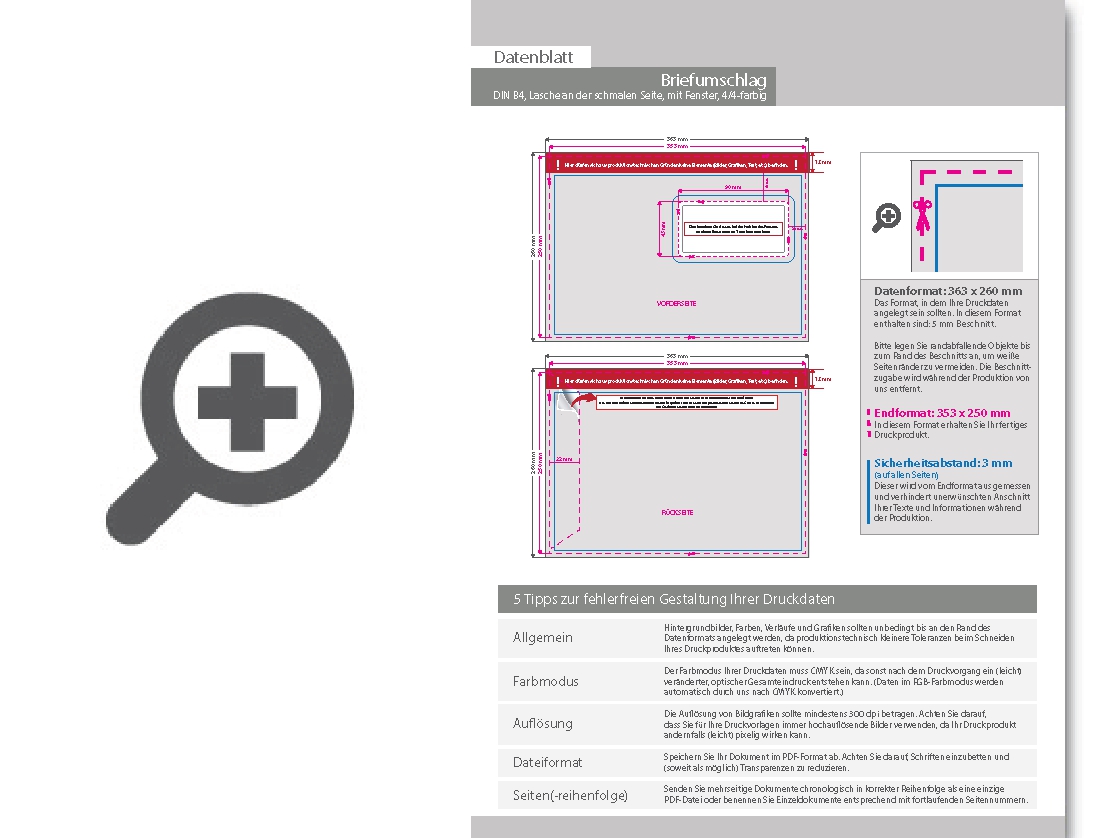 Product Bild briefumschlag_din_b4_(lasche_an_der_schmalen_seite)__haftklebend_mit_fenster__beidseitig_4_4_farbig_bedruckt